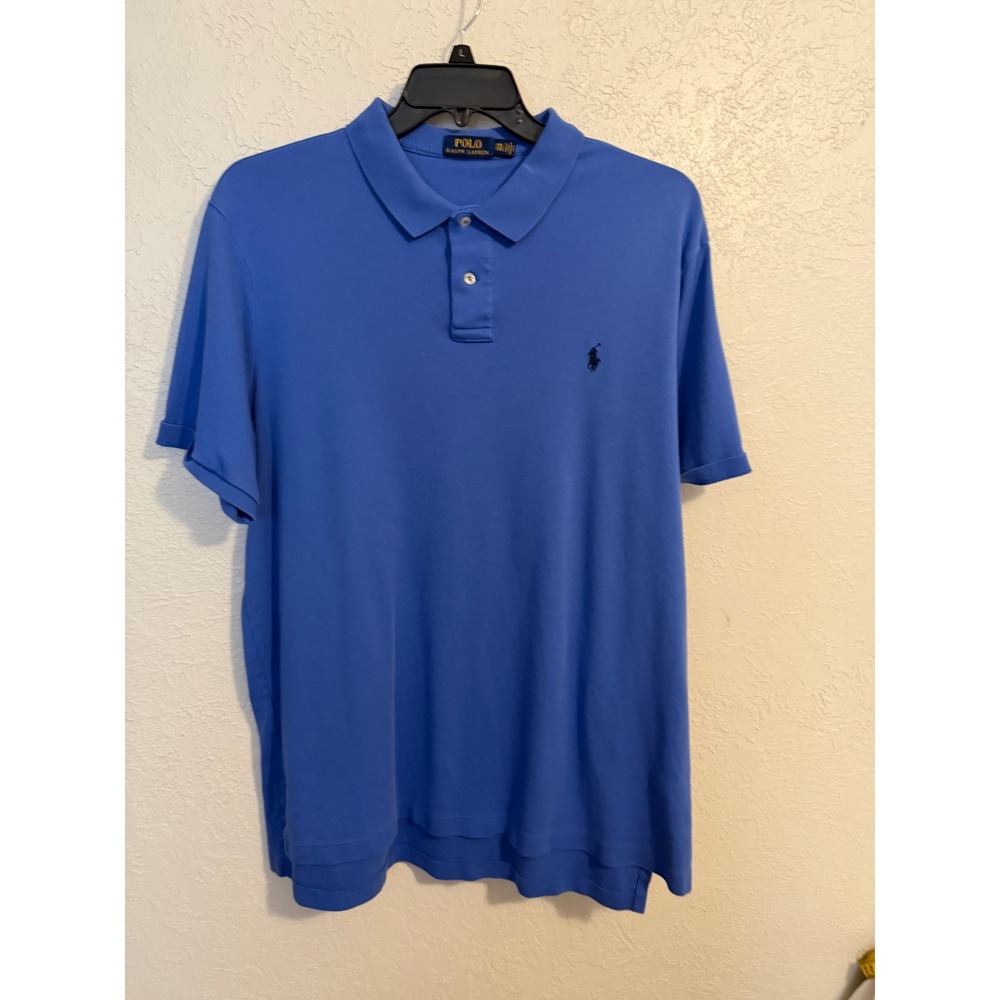 Polo Ralph Lauren Mens XXL Blue Short Sleeve Classic Fit Cotton Polo Shirt